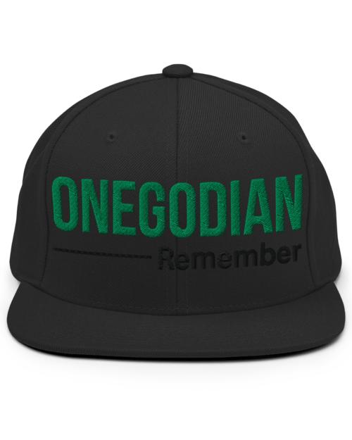 ONEGODIAN: Remember - Snapback Hat - Green & Black