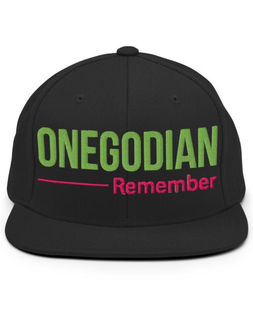 ONEGODIAN: Remember - Snapback Hat - Lime & Pink