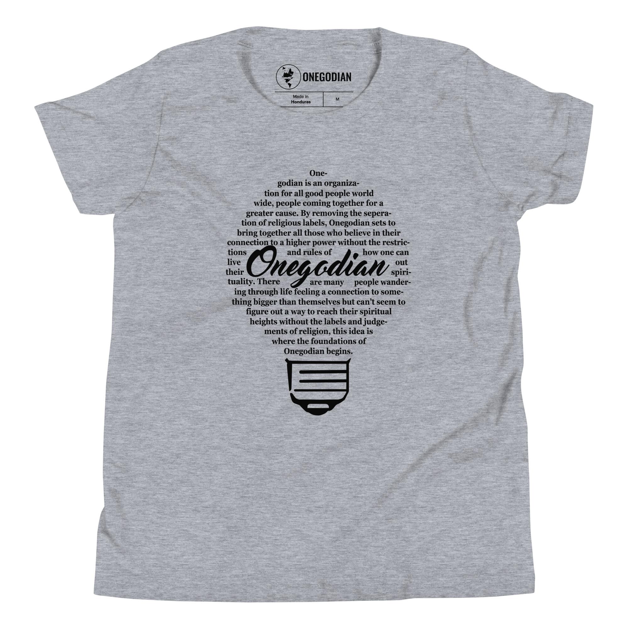 The Onegodian Idea - Youth Short Sleeve T-Shirt - Black Lightbulb - Image 3