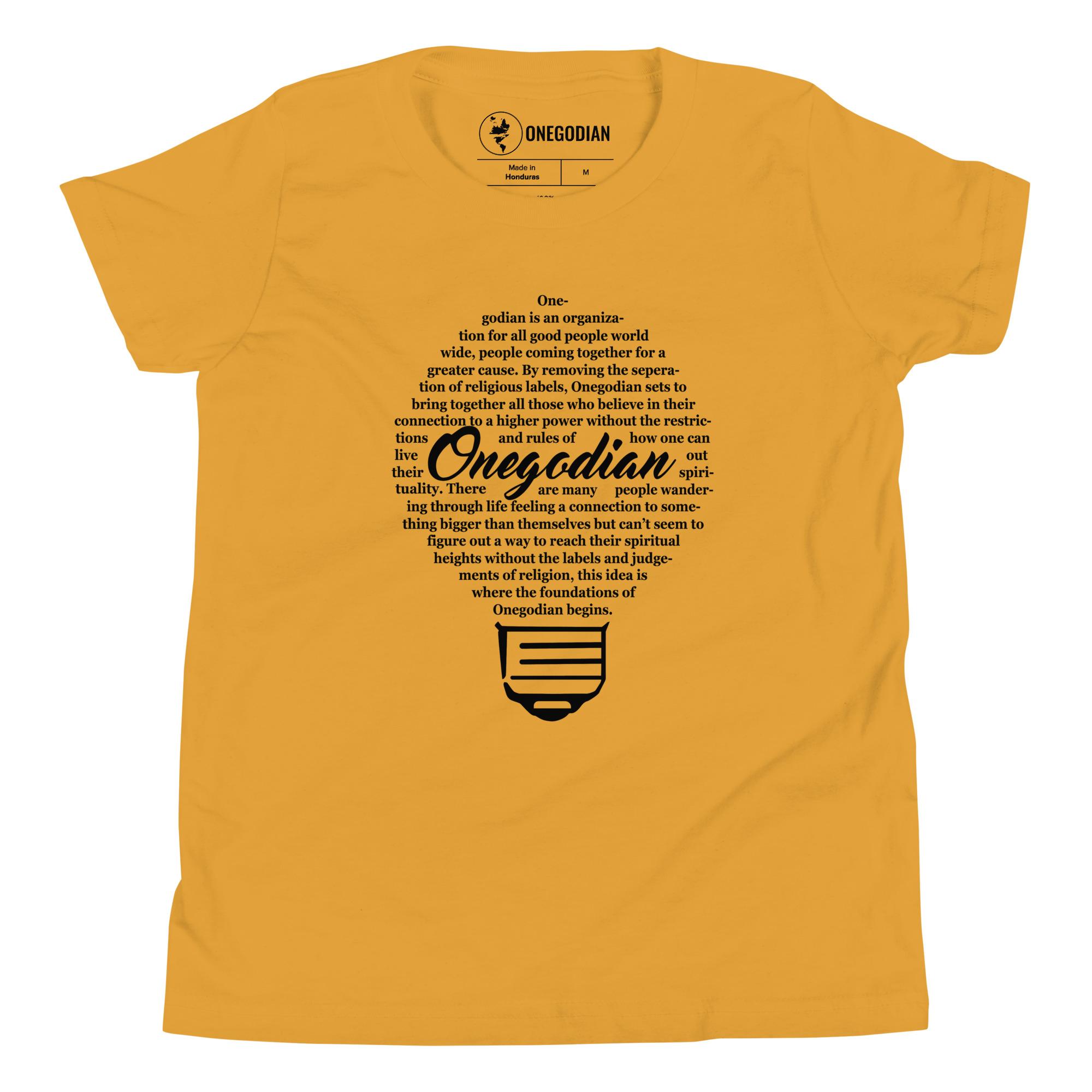 The Onegodian Idea - Youth Short Sleeve T-Shirt - Black Lightbulb - Image 5