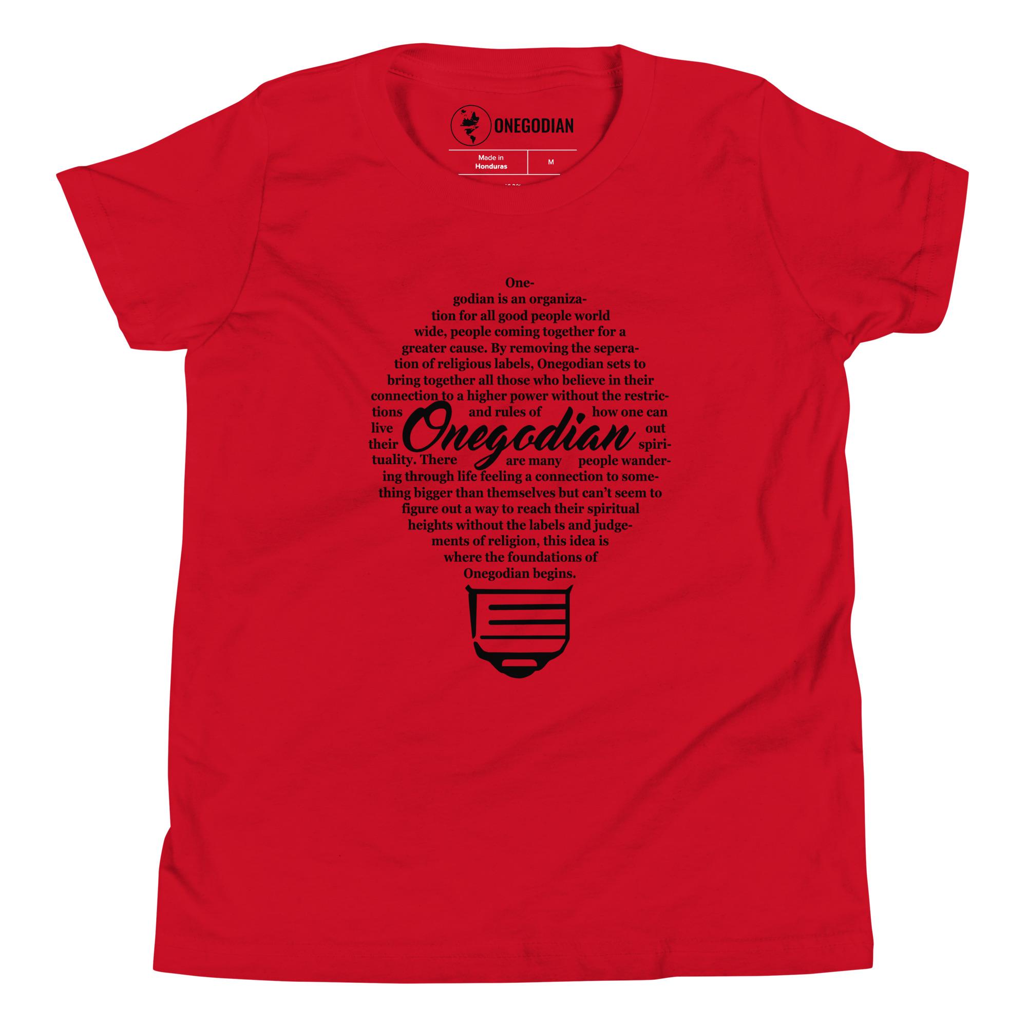 The Onegodian Idea - Youth Short Sleeve T-Shirt - Black Lightbulb
