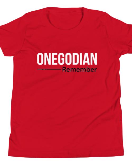 ONEGODIAN: Remember - Youth Short Sleeve T-Shirt - White & Black